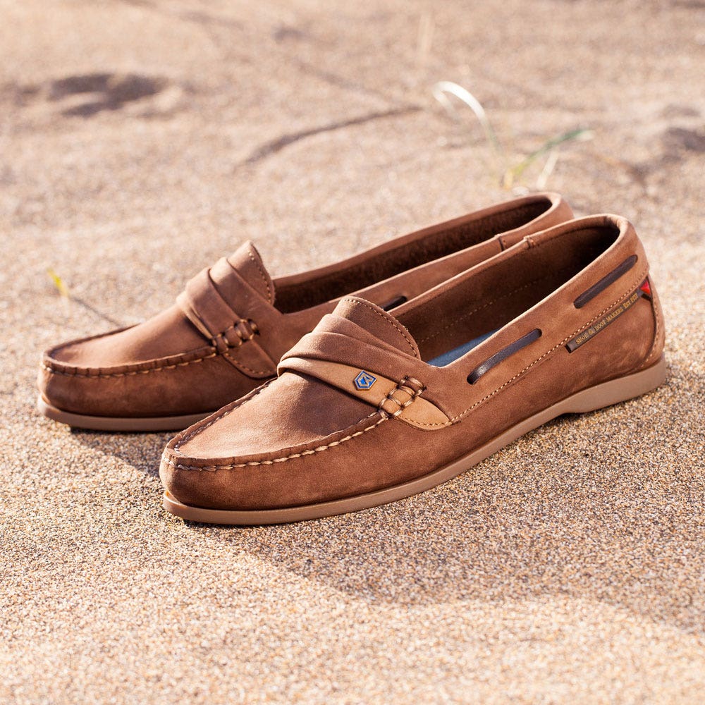 brown leather deck shoes womens