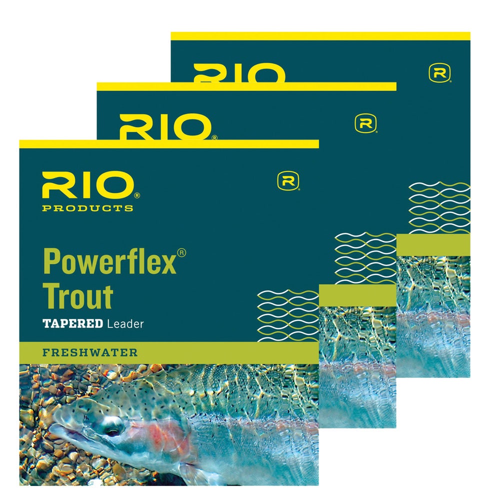 RIO Powerflex Trout Tapered Leader 3 Pack 7.5 ft 9 ft Lengths All Sizes