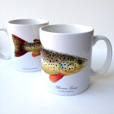 MayFly Art Brown Trout Mug