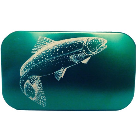 Richard Wheatley Laser Engraved Leaping Brown Trout Fly Box