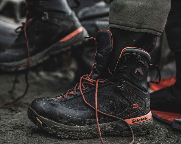 SIMMS G4 PRO POWERLOCK FELT SOLE WADING BOOTS IN USE