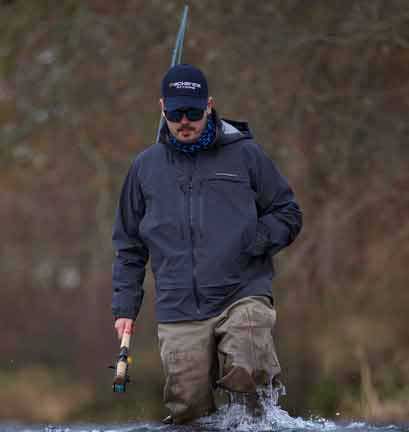 MACKENZIE ATLAS GRAPHENE WATERPROOF FISHING JACKET IN ACTION