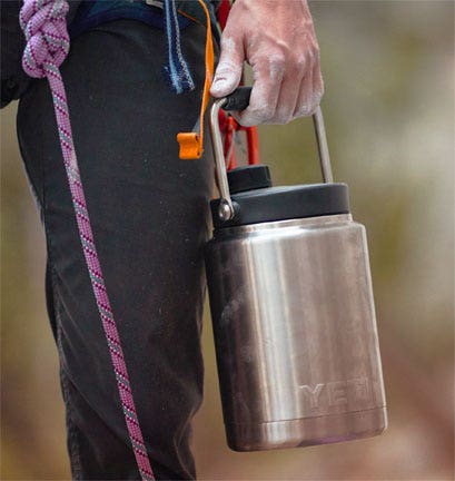 YETI RAMBLER STAINLESS STEEL JUG IN USE