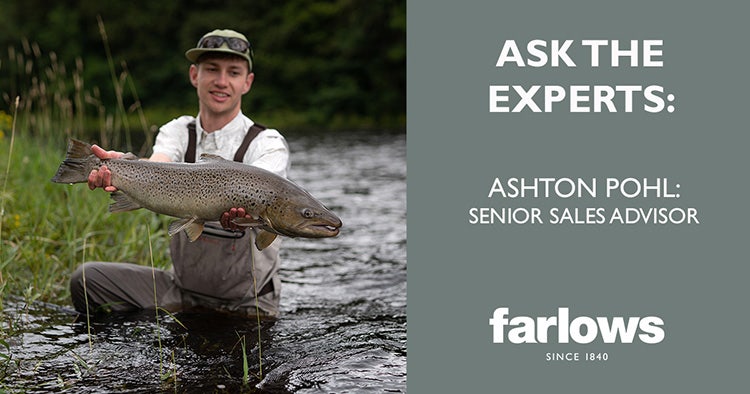 Ashton Pohl, Senior Sales Advisor, with a fish. Ask his expert advice!