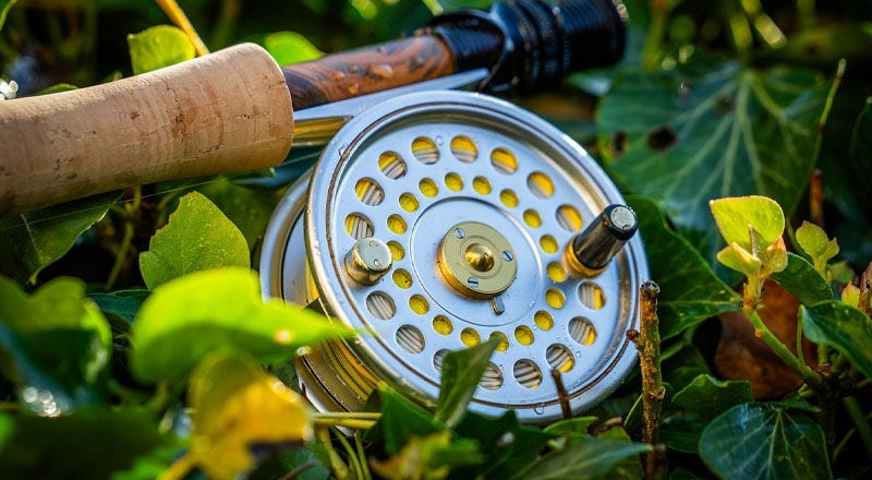 Hardy Sovereign Fly Reel Pictured On Greenery 