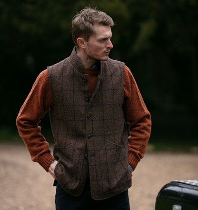 FARLOWS RUDHAM TWEED SHOOTING GILET