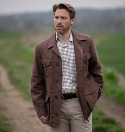 FARLOWS LINEN SAFARI JACKET