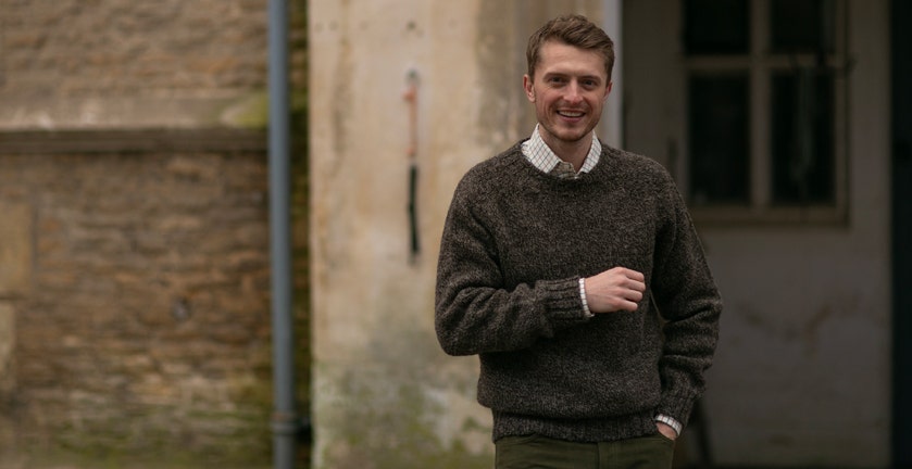 Farlows Natural Undyed Chunky Crew Neck Jumper