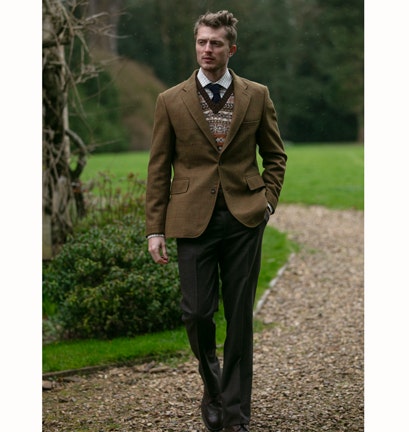 FARLOWS FLANNEL PLEAT TROUSERS