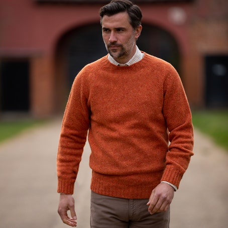 Farlows Donegal Crew Neck Merino Wool Jumper