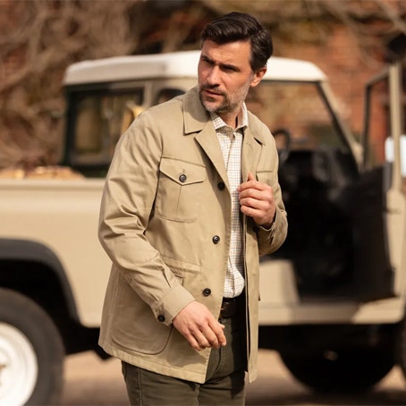Farlows Putty Cotton Safari Jacket