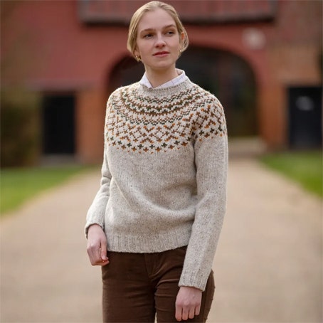 Farlows Ladies Chunky Donegal Fairisle Jumper