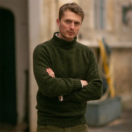 Farlows Roll Neck Donegal Wool Jumper