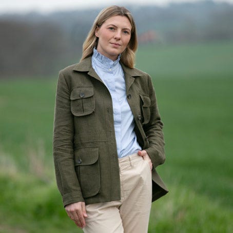 Farlows Ladies Linen Safari Jacket