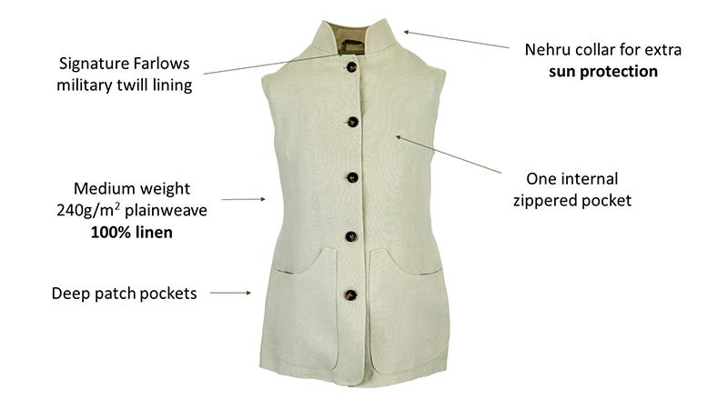 KEY FEATURES OF THE LADIES BURNHAM LINEN VEST