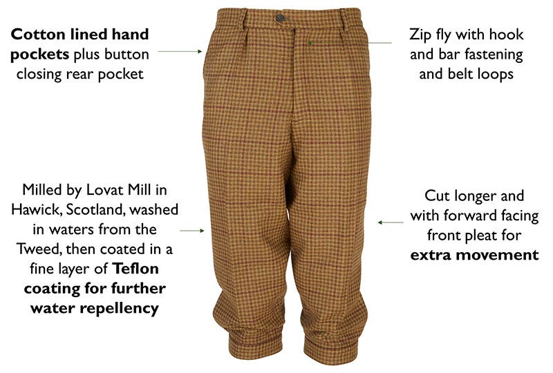 KEY FEATURES OF THE MEN'S TWEED BREEKS FRONT