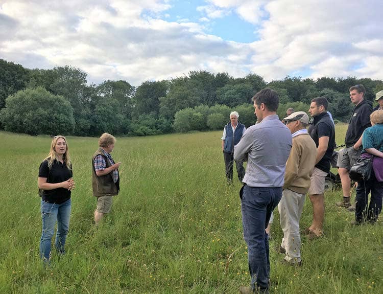 GWCT staff leading farmers on a tour of an arable reversion GWCT staff leading farmers on a tour of an arable reversion